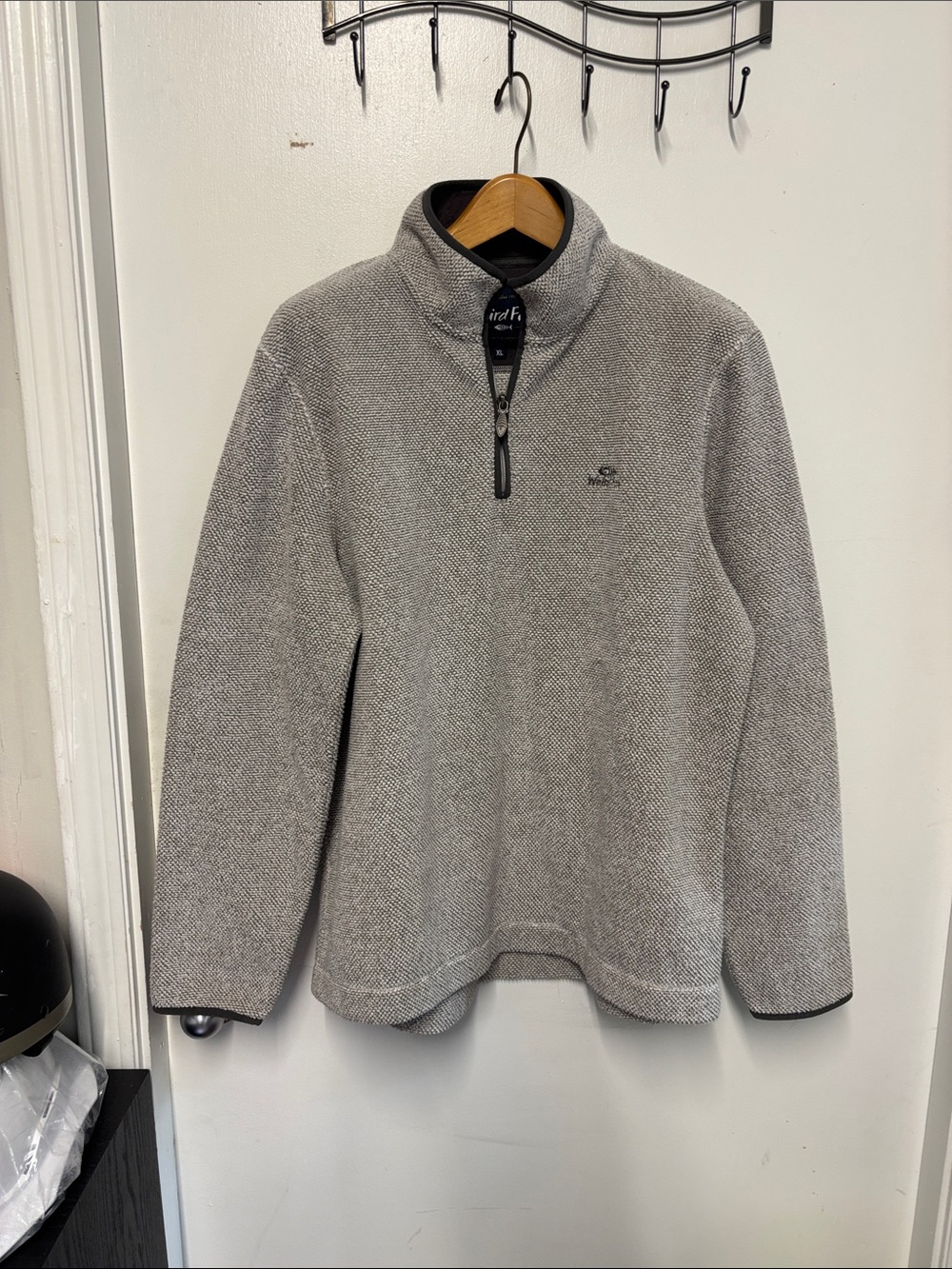 Weird Fish  Heather Gray Quarter-Zip Men's Sweater